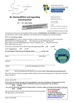 Anmeldeformular zur Sternwallfahrt