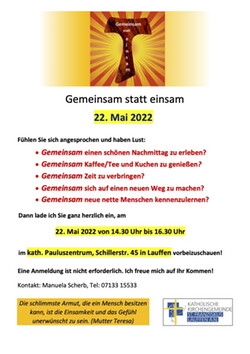 Gemeinsam statt einsam