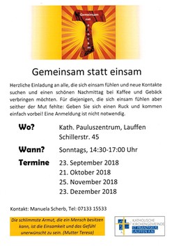 Gemeinsam statt einsam