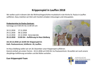 Einladung Krippenspiel Lauffen 2018