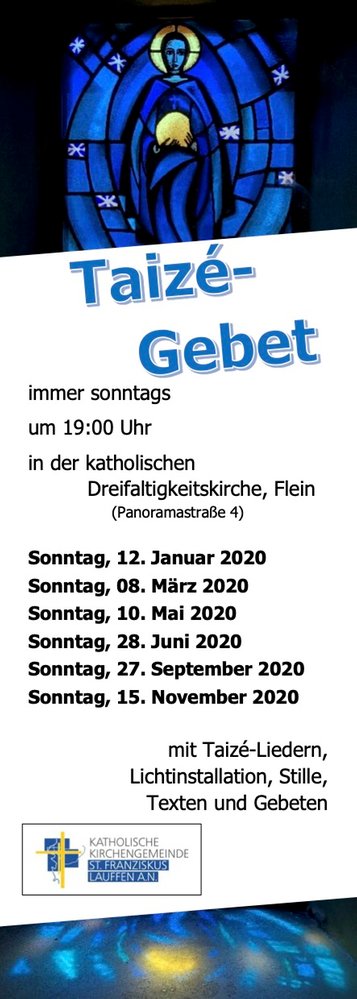 Taizé-Gebet in Flein Flyer: R. Probst